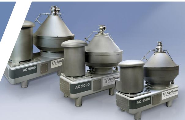 Séparateur alimentaire-centrifuge à assiettes - Flottweg - vitesse de rotation maximale et clarification des liquides_1