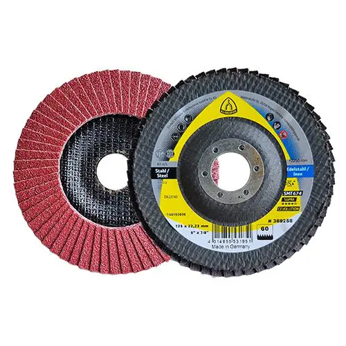 Disque à lamelles céramique rouge acier/inox Ø125 - grain 60_1