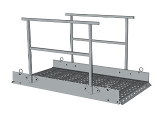 Passerelle de chantier en acier galvanisé - Charge 5 kN/m2 - Plancher antidérapant - Garde-corps amovibles_1