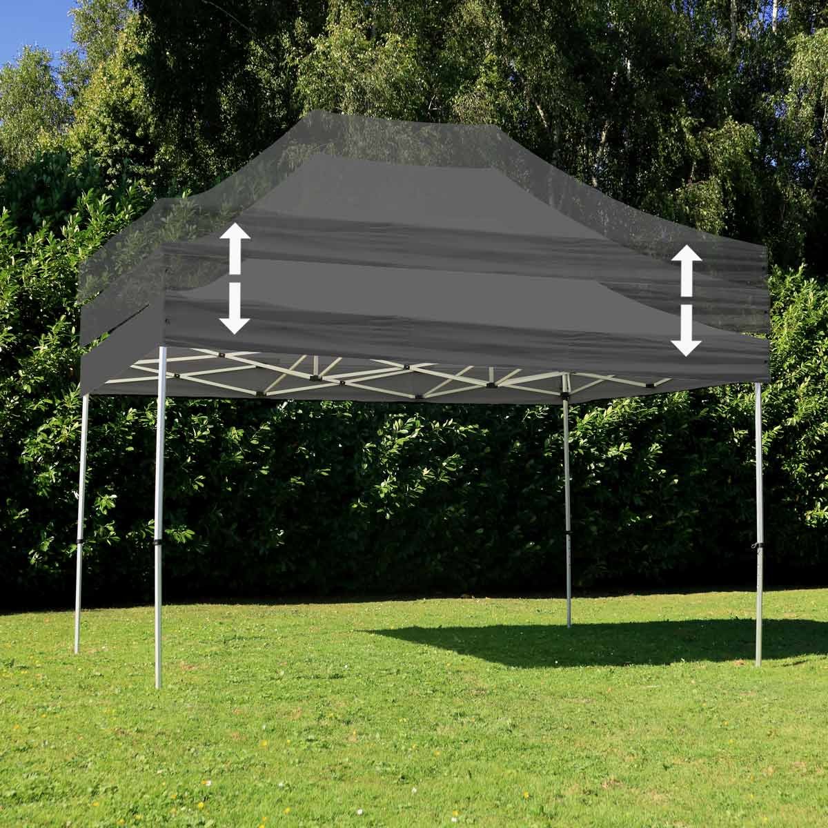 Tente pliante 3x4,5m grise - 300g/m² - Structure aluminium hexagonale 40mm - Usage professionnel_1