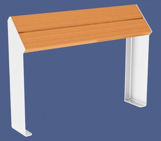 Assis-debout en bois Venise - Structure et assise en acier - Pour stations de bus_1