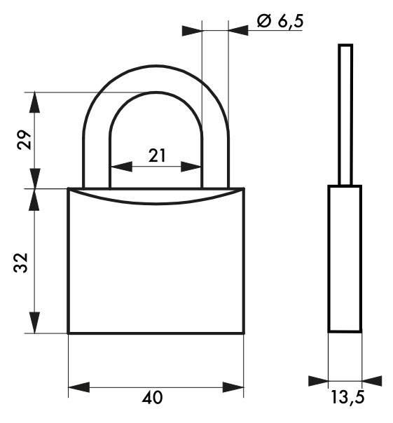 Cadenas à clé Thirard - Aluminium massif noir 40 mm - Corps robuste, anse acier cémenté, double arage_1