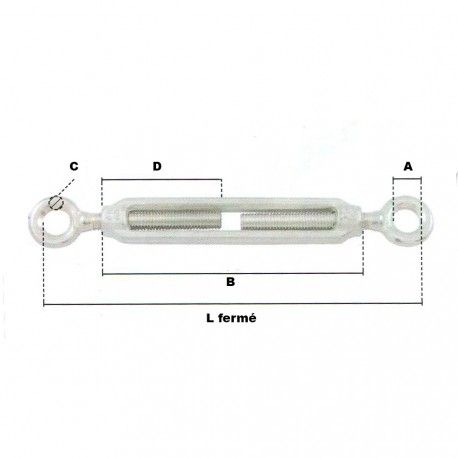 Tendeur d'arrimage - sécurité levage - à cage - SLT 2 AC 190 - acier zingué avec certificat CE_1
