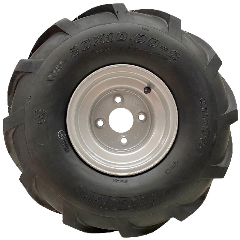 20x10.00-8 Pneu à centre ouvert, à crampons, à crampons rotatifs, pour plantes, sur un pneu à 4 crampons de 100 mm P_1