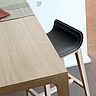 Alki - tabouret de restaurant Laia - bois chêne massif - assise en tissu ou cuir - hauteur assise 80 cm_1