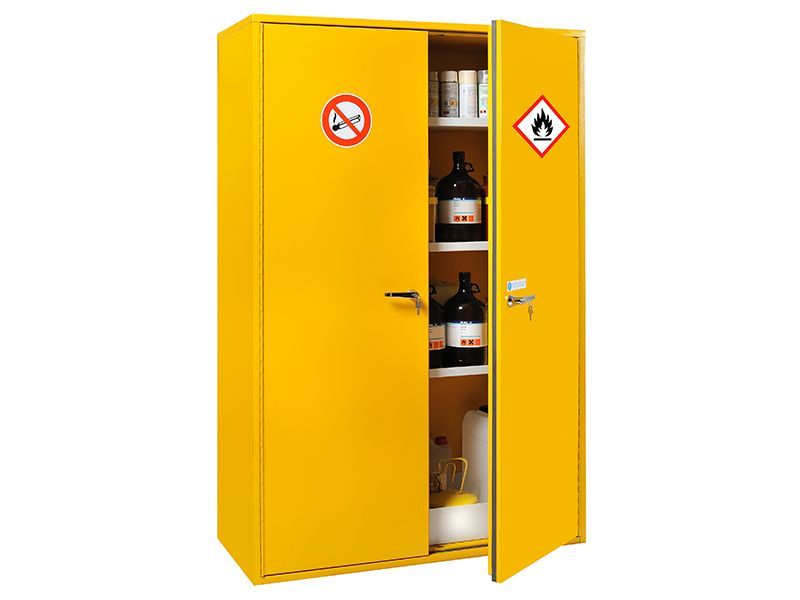 Armoire de sécurité anti-feu pour produits inflammables - 95 L - ARMINFDP 180-120 - 2 portes coupe-feu et double paroi_1