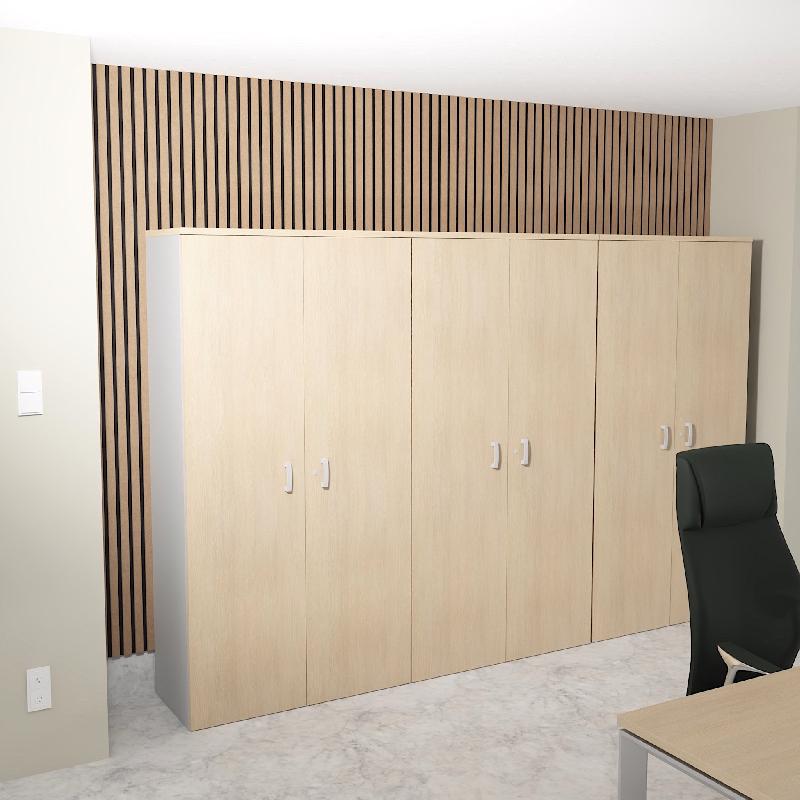 Armoire haute 197 cm avec portes battantes - Mobel Linea - 80, Chêne_1