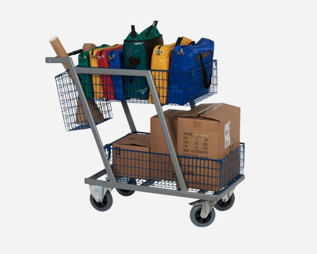 Chariot distribution courrier - 3 paniers gros volume - 150 kg - Référence : TR03M1601_1