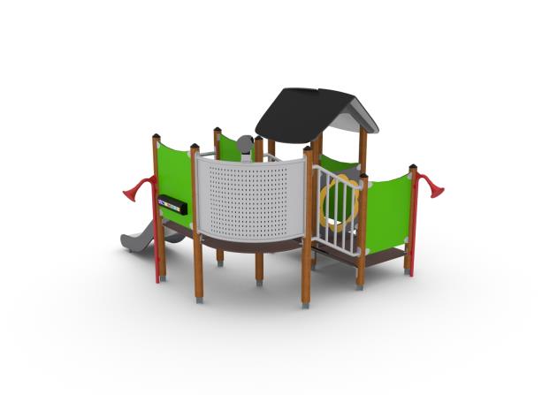 Structure multi-jeux Unimini Bexy - 1 à 5 ans - 8046903 - Hags - Poteaux bois et panneaux HPL_1