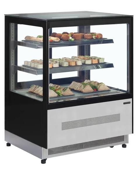 Vitrine réfrigérée 2 niveaux 90cm - 1.44 m² - inox / verre - 2 portes vitrées coulissantes - neuf garantie 2 ans_1