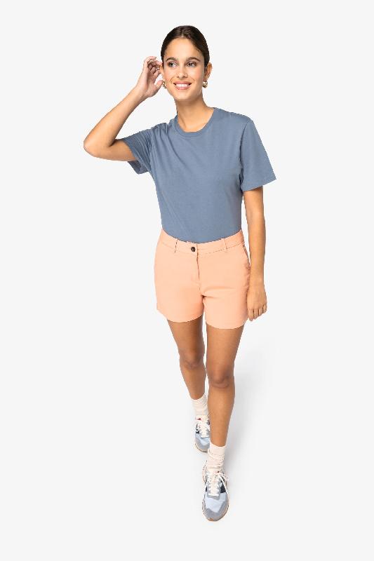 Bermuda chino écoresponsable femme - Réf: NS739 - 98% coton biologique, coupe droite, plusieurs couleurs_1