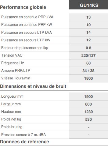 Dynamic GU14KS - Groupe électrogène industriel insonorisé Genmac - 60Hz @ 1800rpm - 220/127V 3PH_1