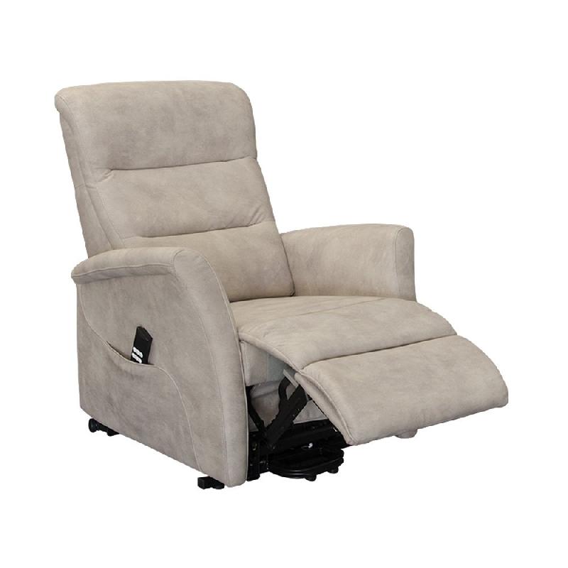 Fauteuil relax releveur électrique bi-moteur MIOS - tissu microfibre mastic - confort pour petites tailles_1