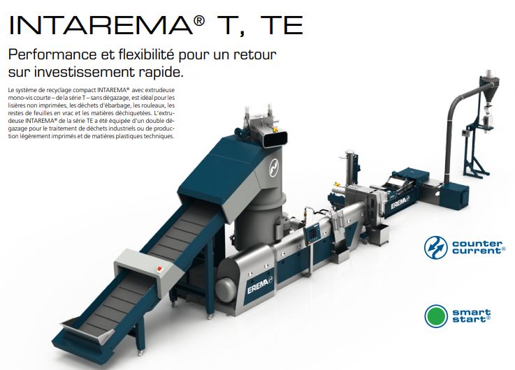 Intarema t, te - machine de granulation plastique - erema - compacteur-déchiqueteur de grande taille optimisé jusqu'à 30 % de débit_1