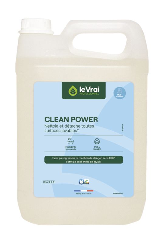 Lvp clean power nettoyant detachant surfaces lavables ecologique ph :11 / 11,5 (3719) bidon de 5l_1