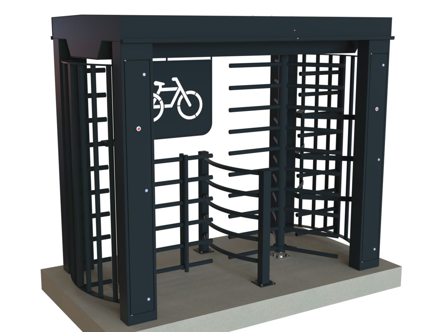 Tourniquet piéton bidirectionnel simple avec accès vélo bidirectionnel - LBA TBIKE_1