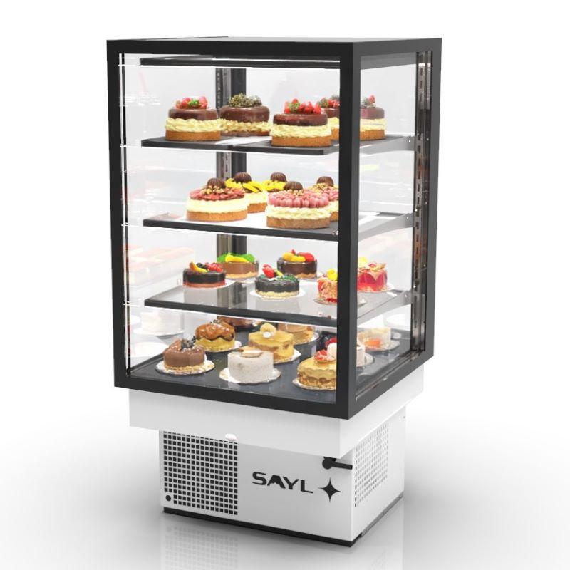 Vitrine réfrigérée INTEGRA Drop-In - 4 niveaux - 600 mm - H815 mm | Sayl Barcelona - Accès arrière, 815 mm_1
