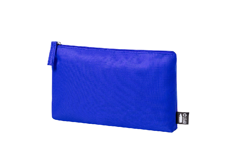 Trousse de toilette zippée en polyester 600D RPET - Couleur bleue - 30g_1