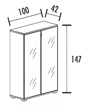 Armoire 2 portes verre 3 étagères (L : 100 cm x P : 42 cm x H : 147 cm) So Laroya_1