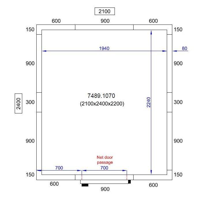 Chambre froide négative 2100X2400X2200 - 80mm Pro Line Combisteel_1