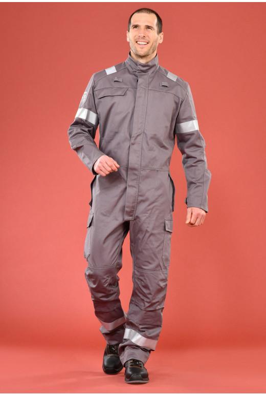 Combinaison multirisques ATEX Plus réf. 656*ATX - 9 poches - Bandes rétroréfléchissantes ignifuges - Normes EN 14404, IEC 61482-2, EN ISO 11612_1