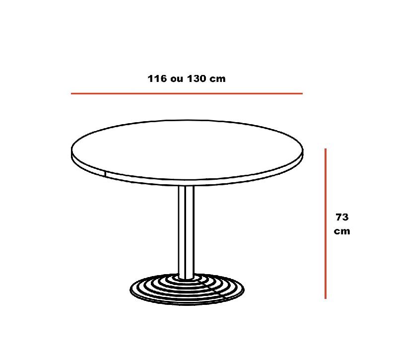 Table ronde pieds chromé Rock- Mobel Linea - 116, Acacia clair, Gris_1