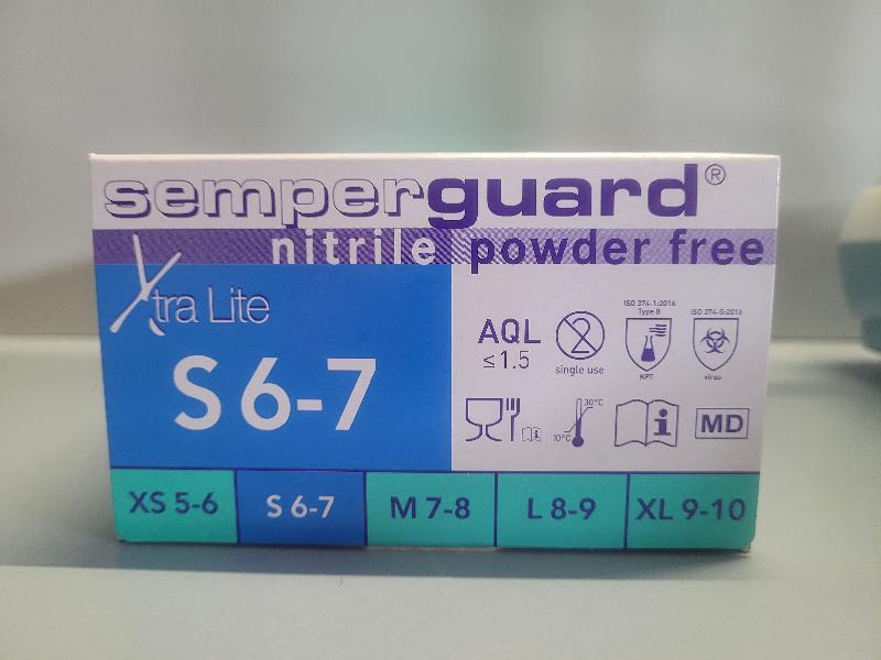 Boite de 200 Gants taille S 6-7 nitrile Semperguard Xtra Lite_1