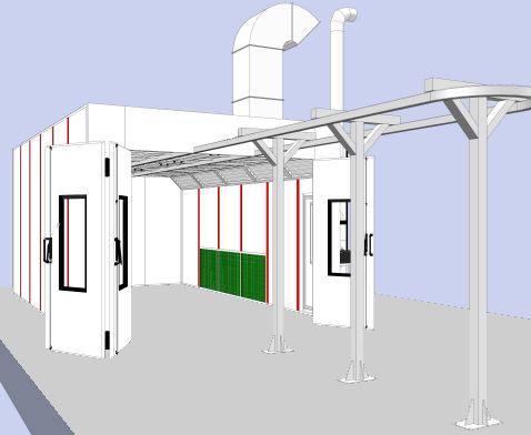 Cabine de peinture industrielle sur mesure - Éclairage LED - Économie d'énergie - Composants haut de gamme_1