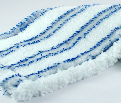 Bandeau microfibre poches et languettes blanc avec bande abrasive bleue 40cm_1