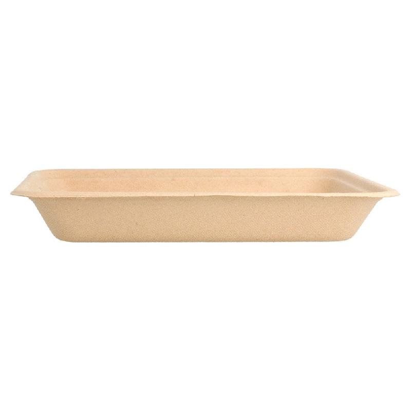 Barquette bagasse naturel 350ml 19,6x14,7x2,7cm - par 1000_1