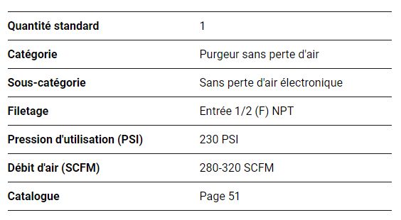 Purgeur automatique sans perte d'air - Topring - débit d'air 280-320 SCFM - modèle 59.232_1