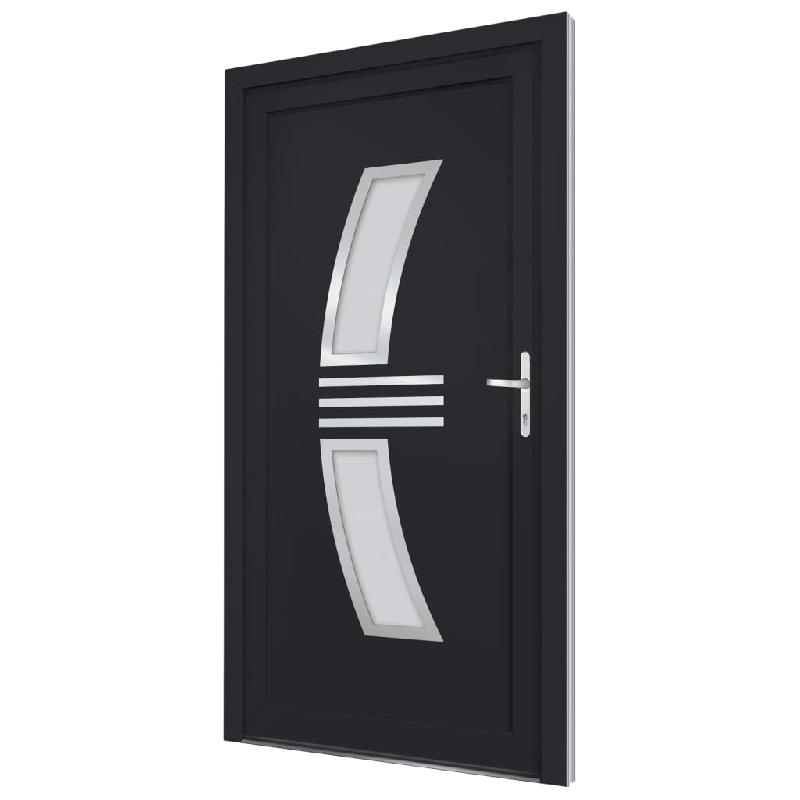 Vidaxl porte d'entrée anthracite 98x208 cm pvc 3187938_1