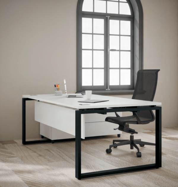 Bureau de direction contemporain - Prestige - Buronomic avec plateau épaisseur 38 mm et finition soignée_1