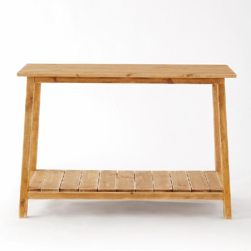 Console 2 niveaux L110 x P45 x H75 cm bois contemporain_1