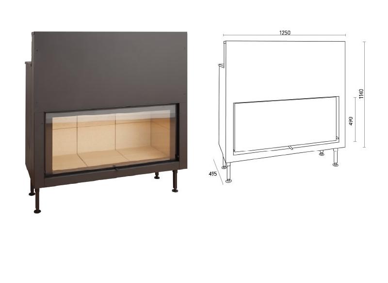 Insert large vision C-1250ES - porte guillotine - puissance 17 kW_1