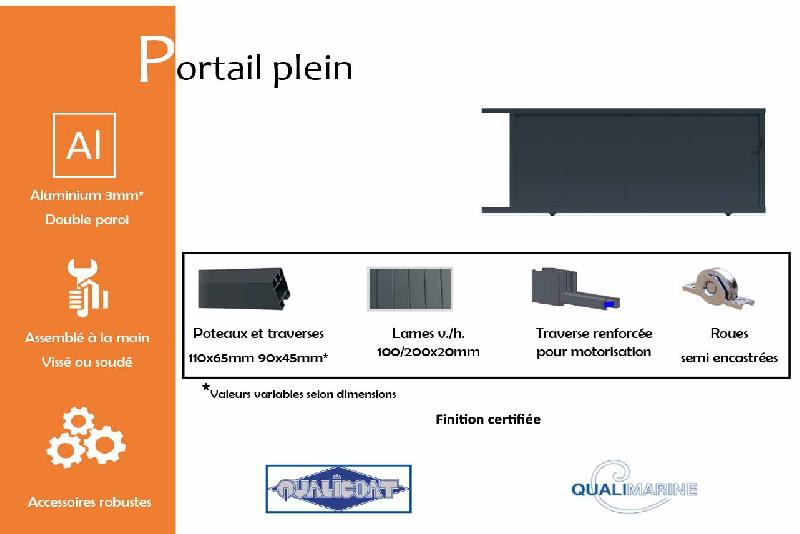Portail coulissant plein - 2500 / 1500_1