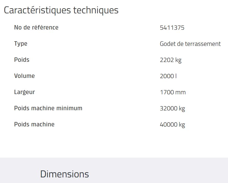 Godet d'excavation S80 - Rototilt - 2000 L - avec dents_1