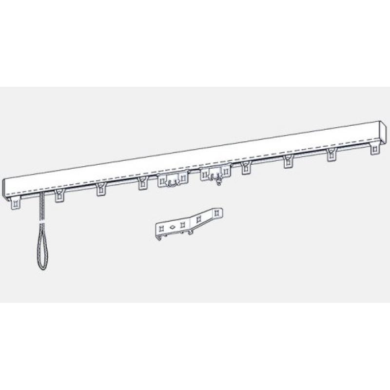 Tringles chemin de fer montées duralac aluminium 1 rideau longueur 2 m