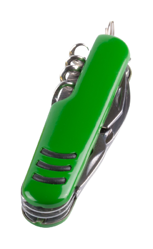 Couteau multifonctions en inox - 9 fonctions - Couleur verte - Poids 53g_1
