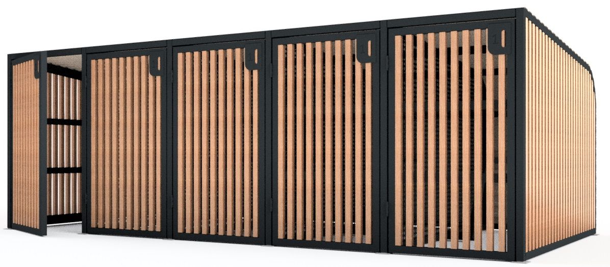 Abri vélo sécurisé en acier galvanisé - Fermeture par cadenas, monnayeurs, digicode ou système de badge - Toiture BACACIER et bardage personnalisable_1