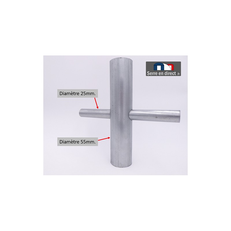 Croix en tube de 55mm pour arceaux de serre