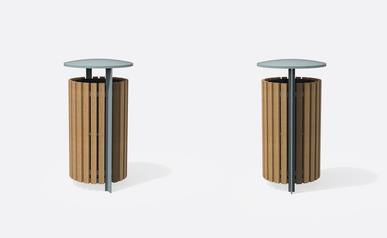 Axis - Poubelle publique Larus - Fonte et bois FSC - 110L_1