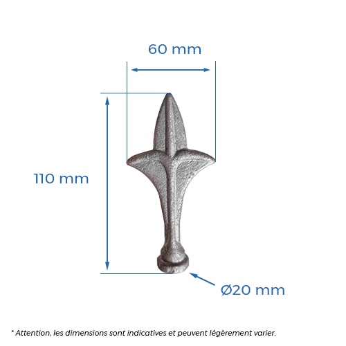 Pointe Ø20mm - H.110 x L.60mm_1