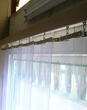 Porte à lanières transparente - lanières articulées pour entrepôts et ateliers - normes non feu, anti-UV, congélation_2