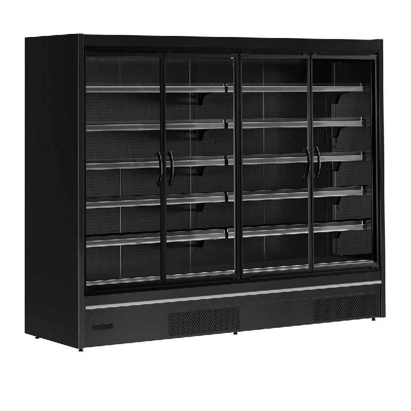 Vitrine réfrigérée combinable 4 portes - étagères profondes - 2190L - Noir | Tefcold - MDCB2500HB_1