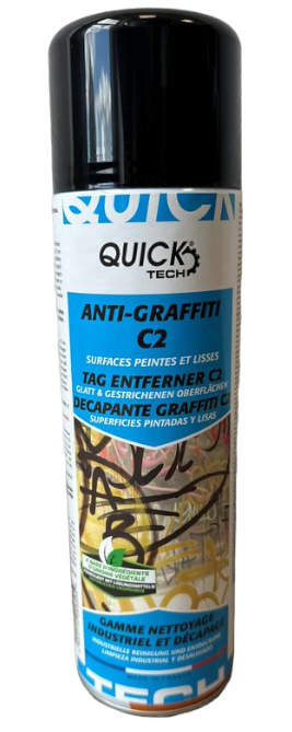 Anti graffiti c2 decapant peintures encres et vernis quick tech aerosol de 500ml_1