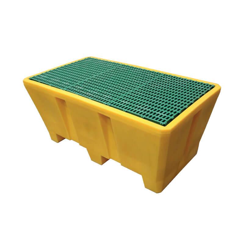 Bac de rétention longitudinal 270 litres plastique avec caillebotis plastifié_1