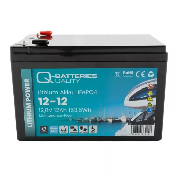 Batterie Lithium Q-Batteries Akku LifePO4 12-12 12,8V 12Ah_1