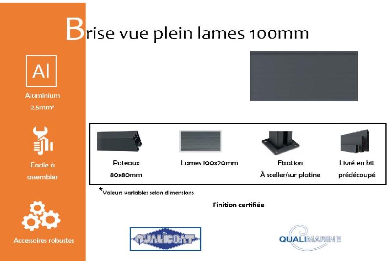 Brise vue plein lames 100 mm - 1330_1