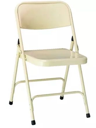 Chaise pliante en métal - Assise et dossier en acier galbé - Ossature Ø 22 mm avec renforts - Peinture époxy - 4 coloris au choix_1